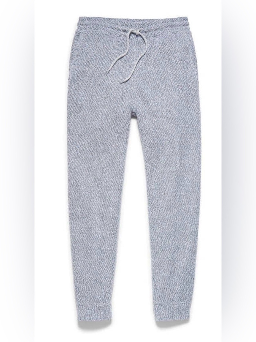 Faherty Men’s Whitewater Sweatpant Blue/White textured jacquard herringbone